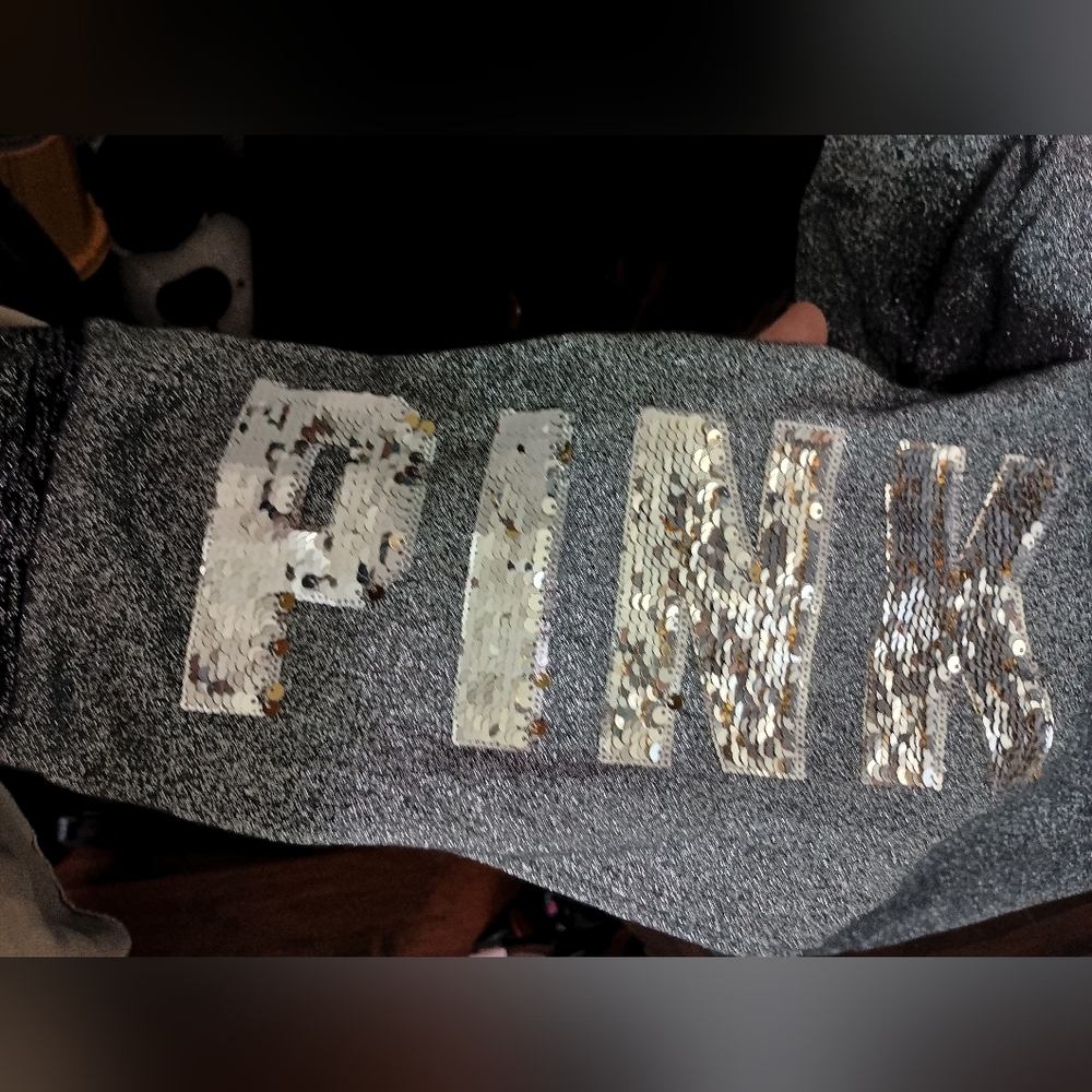 Victoria's Secret PINK Gray Joggers with Rainbow Trim_Large - Picture 9 of 11